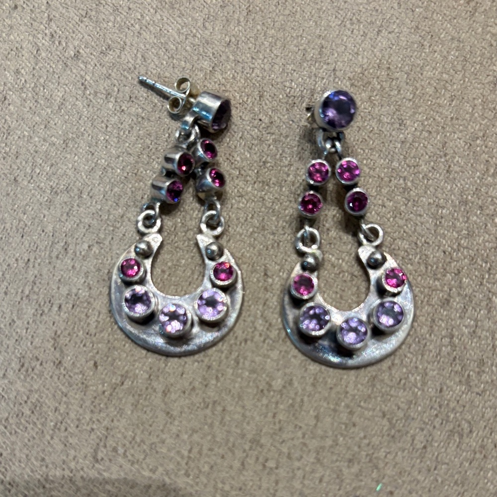 Nicky Butler 925 Silver and Purple Earrings